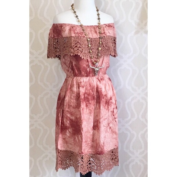 Dresses & Skirts - Autumn Rust Boho Tie Dye Dress